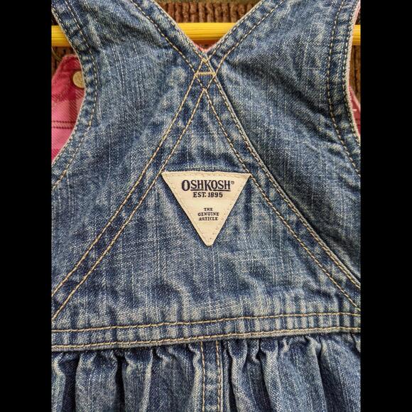 18M Vintage OshKosh Overall Dress, Heart Bib with Adjustable Straps, Early 2000s - Picture 5 of 6